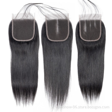 Wholesale price Virgin grade 10a 4*4 lace closure wig vendors extension packaging bags hunan hair brazilian bundles